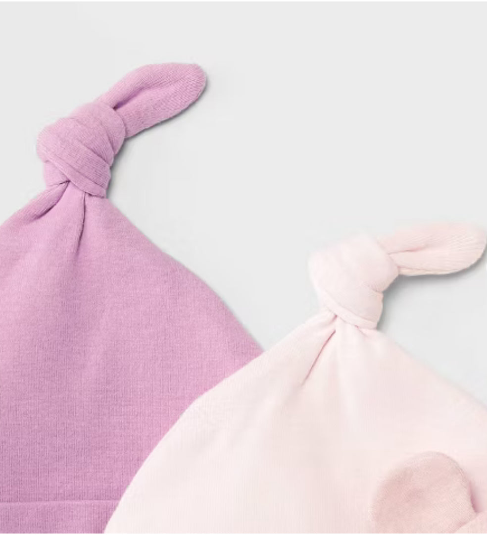 paquete de 3 gorros de algodón para niñas - Cloud Island™ Rosa