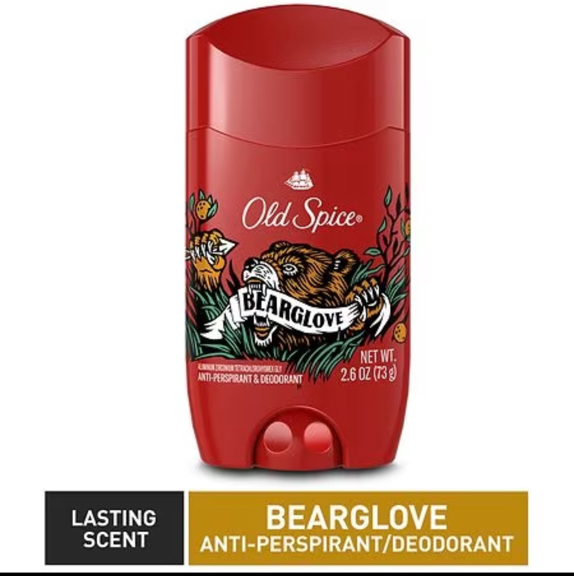 Desodorante antitranspirante sólido invisible Bearglove2.6oz