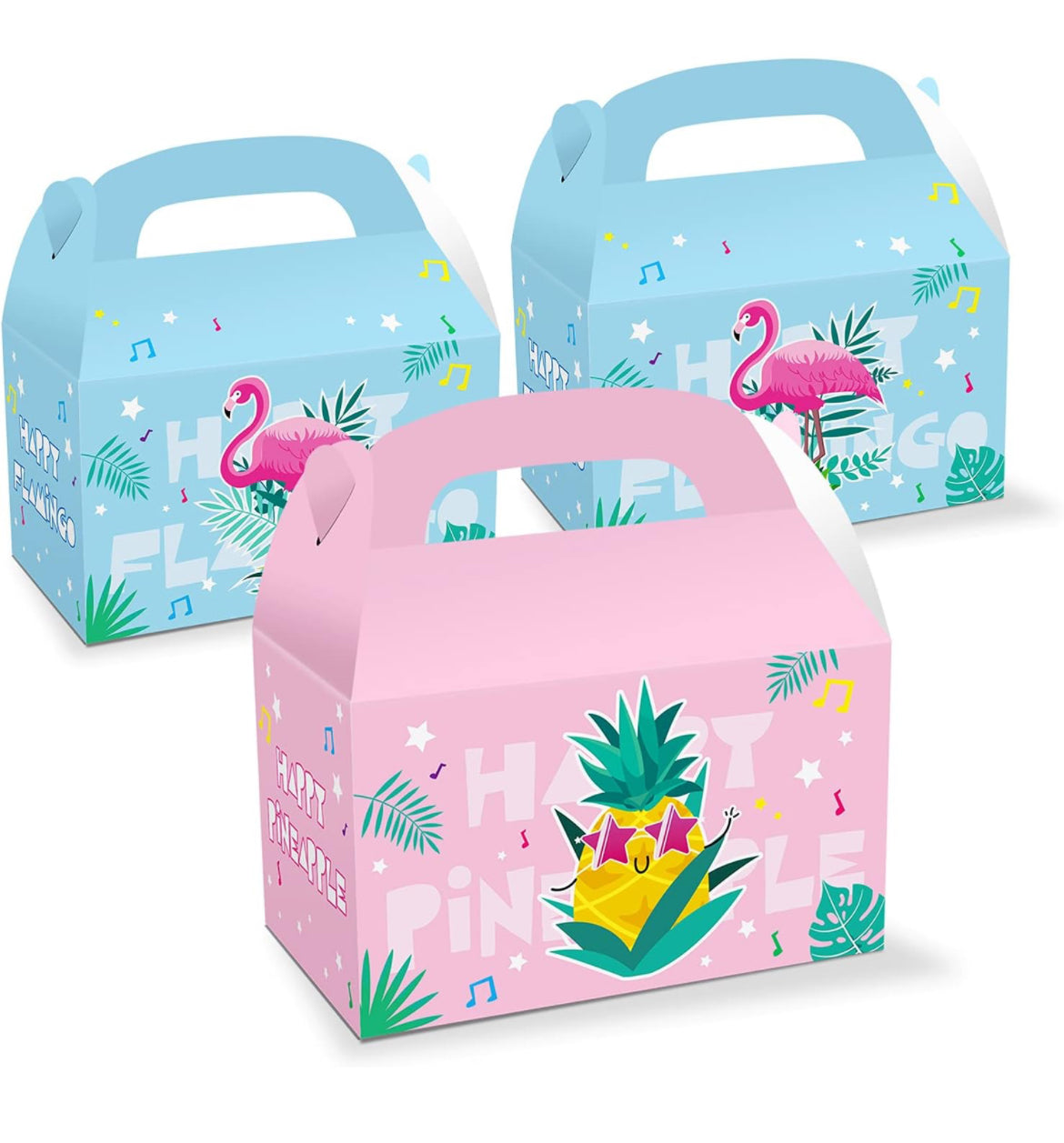 24 unidades - cajas de regalo de fiesta niños cajas de fiesta de piña impresión caramelo kraft bolsa de papel ducha caja de regalo decoraciones suministros