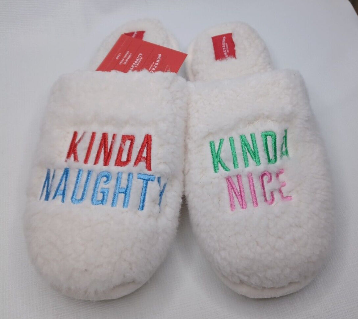 Wondershop Kinda Naughty Kinda Bonitas Zapatillas Sherpa Sintéticas Difusas Para Mujer - talla L