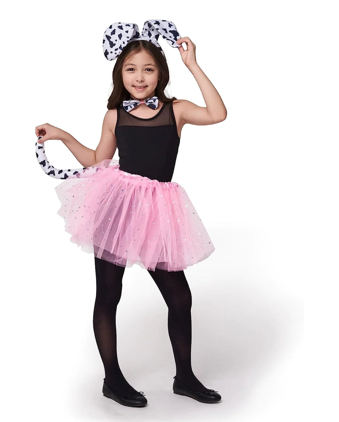 Conjunto de accesorios dálmatas con tutú, orejas y cola - Niña