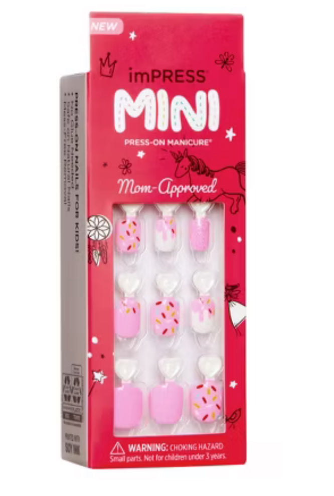 ImPRESS Press-On Manicure Mini Press-On Nails para niños - Super Duper - 21pcs