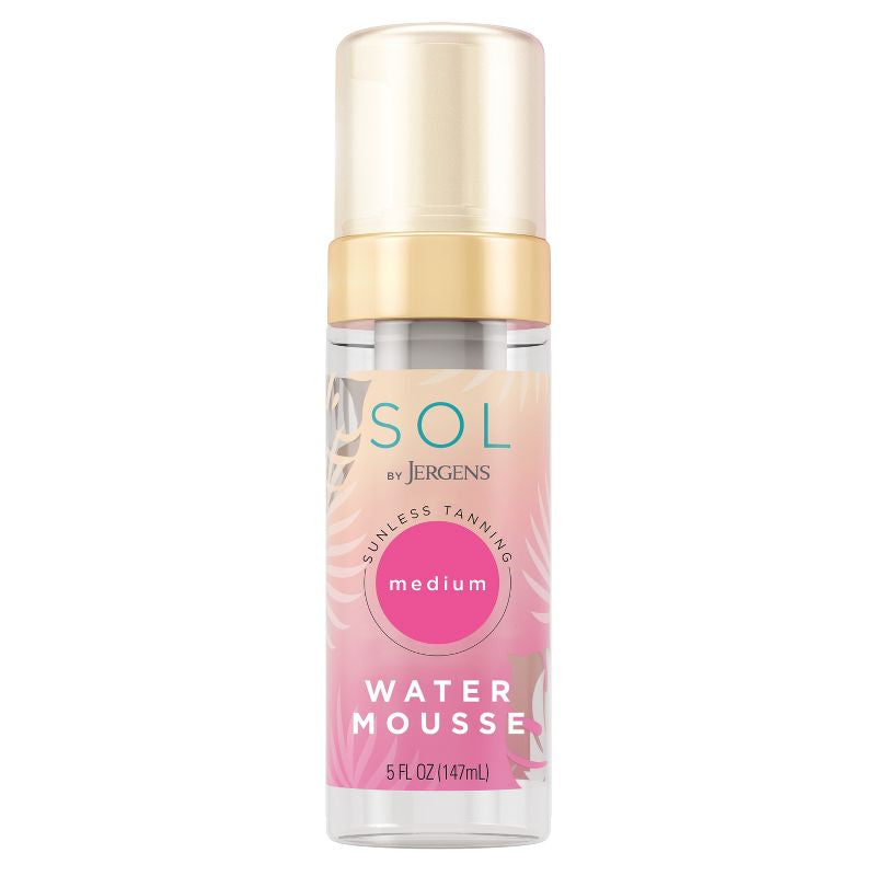 SOL by Jergens Mousse de agua mediana, autocurnido, espuma de agua de bronceado con coco, fórmula sin colorantes 5 fl oz