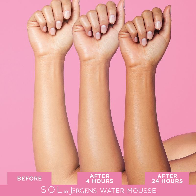 SOL by Jergens Mousse de agua mediana, autocurnido, espuma de agua de bronceado con coco, fórmula sin colorantes 5 fl oz
