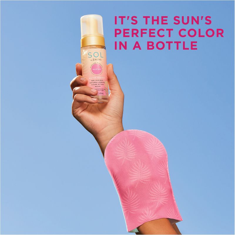 SOL by Jergens Mousse de agua mediana, autocurnido, espuma de agua de bronceado con coco, fórmula sin colorantes 5 fl oz