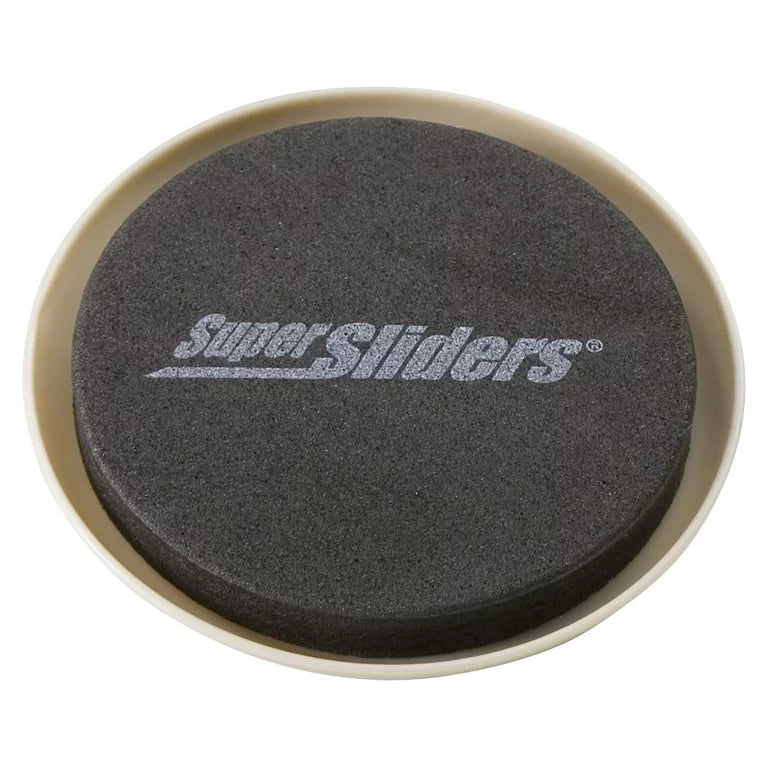 Super Sliders 3-1/2" Deslizadores redondos de plástico para muebles beige, paquete de 4