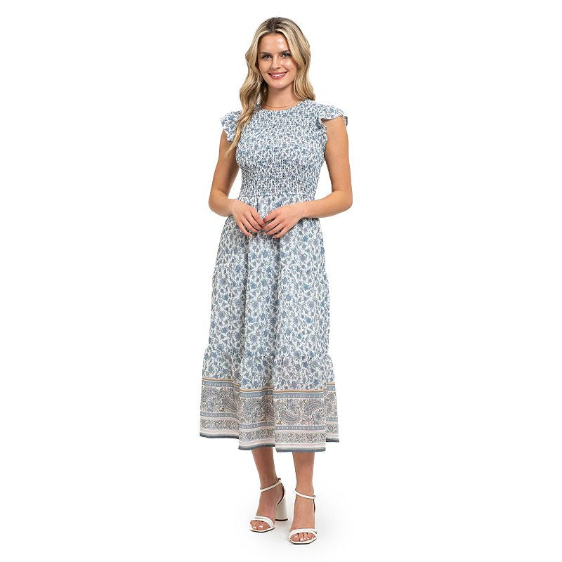 Vestido fruncido con capas para mujer de August Sky - talla M