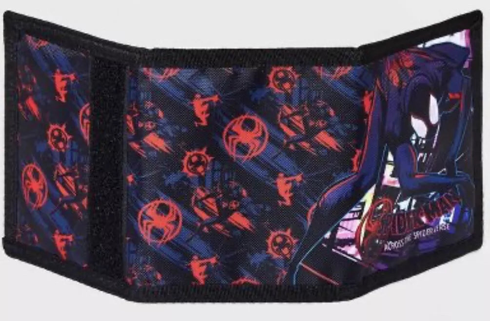 Billetera Spiderman Miles Morales Across The Spider-Verse Niños Triple