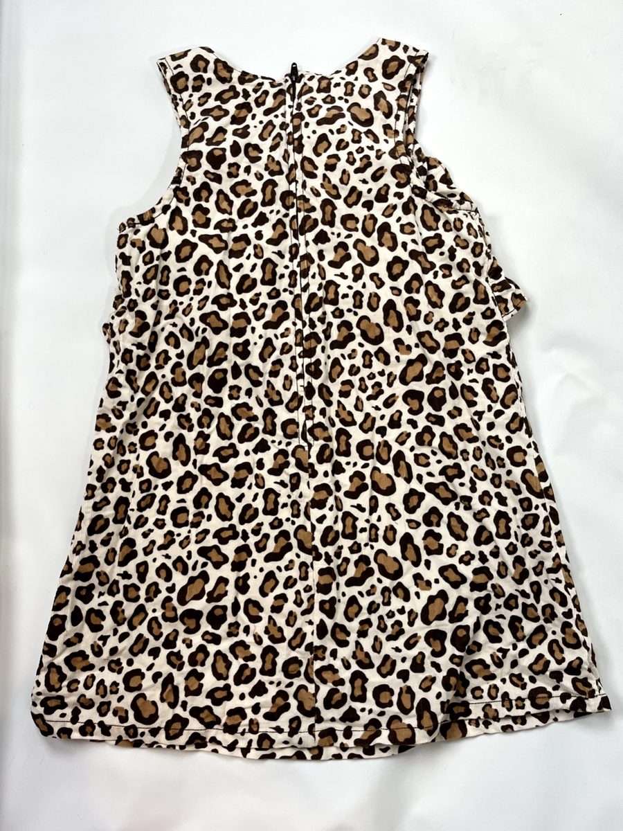 Vestido - Gymboree Parisino Chic Niñas Saltador con volantes Vestido Leopardo Animal - talla 8