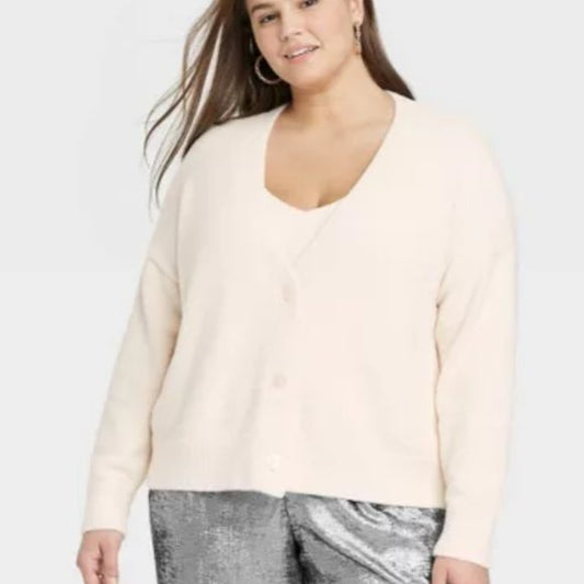 Cárdigan color crema para mujer - A New Day - talla 1X