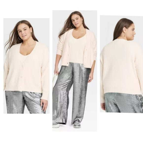 Cárdigan color crema para mujer - A New Day - talla 1X