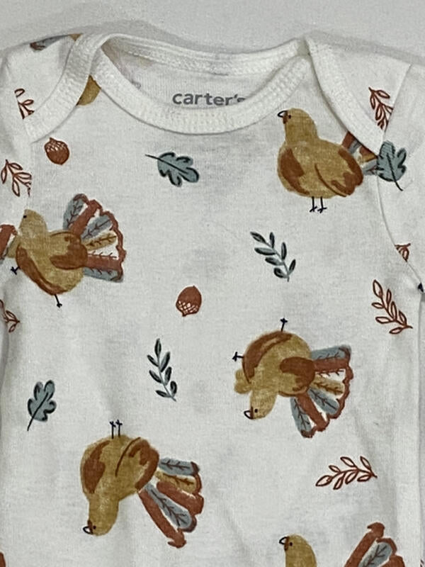 Adorable Carter's Baby Primer Conjunto de Acción de Gracias Body Camisa y Pantalones 3 piezas - Talla 3M