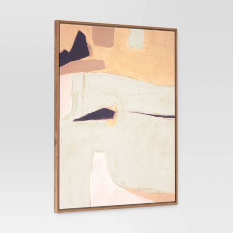 Lienzos enmarcados abstractos de tierra de 24" x 30" marrón - Threshold ™ (Juego de 2)