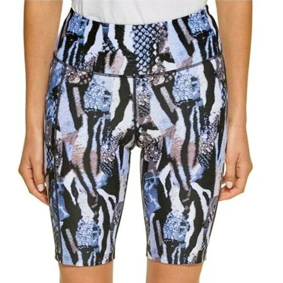 Calvin Klein Pantalones cortos de bicicleta con estampado de moda de cintura alta para mujer Mezcla de estampado animal- talla Xs