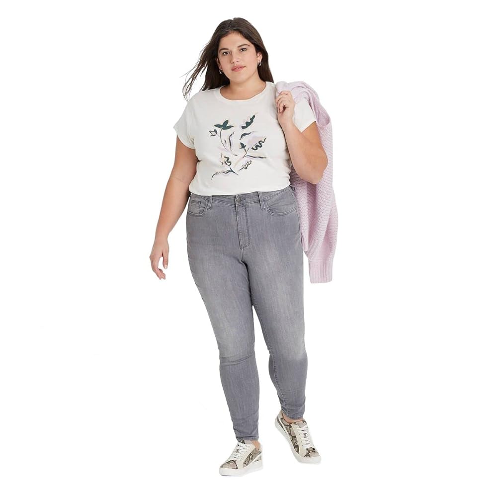 Universal Thread Jeans pitillo de talle alto para mujer Gris Claro - talla 12 short - skinny