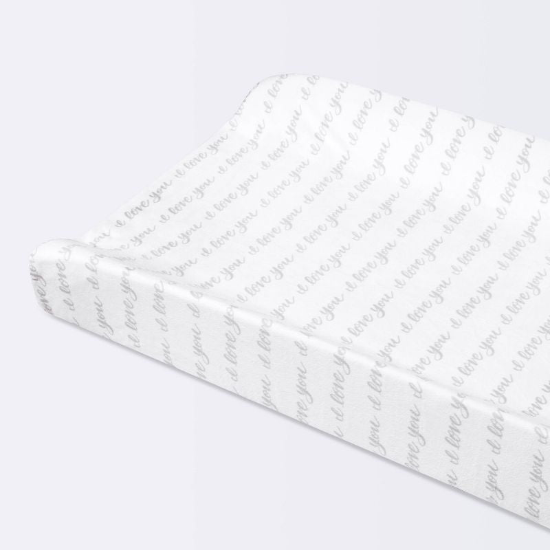 Funda de cambiador de felpa I Love You Script - Gris/Blanco - Cloud Island™