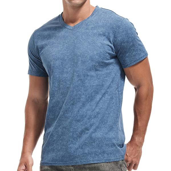 Playera / Camisas de manga corta para hombre, camisetas elásticas, camisetas básicas casuales de moda cuello en V - talla XXL