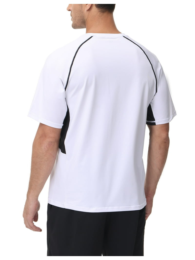 Weilanxin Camisas de Natación de Manga Corta para Hombre de Secado Rápido para Correr UPF50+ Protección Solar Top Protector contra Erupciones Blanco - talla L