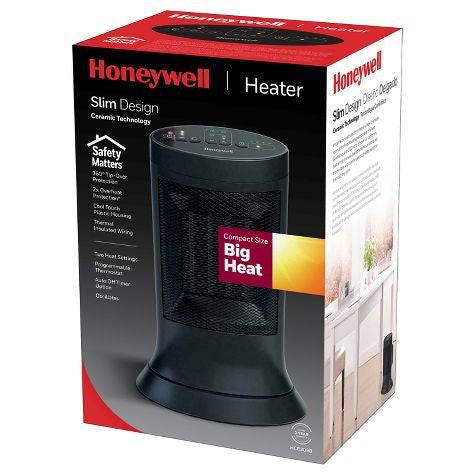 Calentador de torre compacto de cerámica digital Honeywell negro