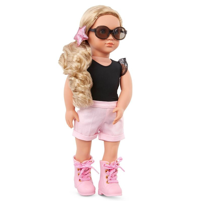 Nuestro kit de inicio de moda de generación en caja de regalo Stella con trajes y accesorios Mix & Match Muñeca de moda de 18"