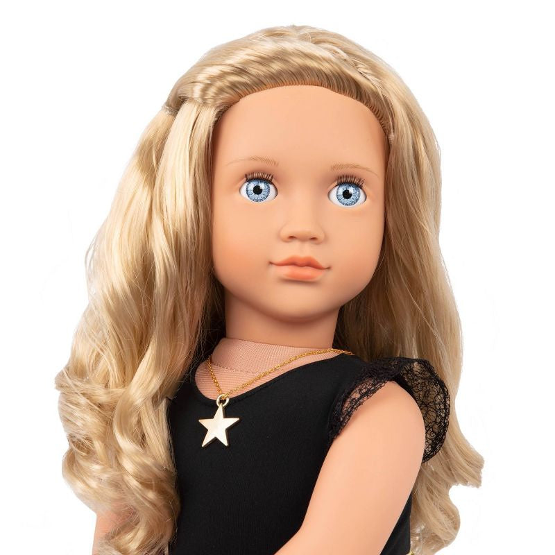 Nuestro kit de inicio de moda de generación en caja de regalo Stella con trajes y accesorios Mix & Match Muñeca de moda de 18"