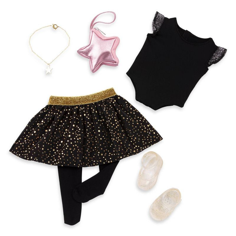 Nuestro kit de inicio de moda de generación en caja de regalo Stella con trajes y accesorios Mix & Match Muñeca de moda de 18"
