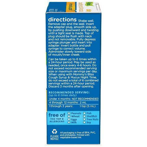 Mommy's Bliss Organic Baby Tos & Mucussirup - Baya de saúco - 1,67 fl oz
