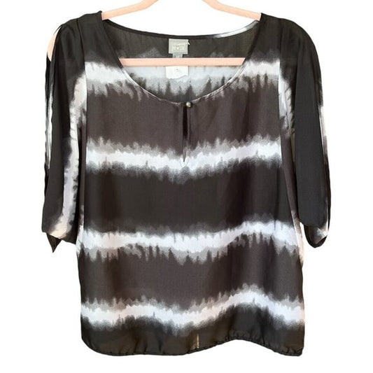 Blusa transparente Converse One Star para mujer, talla M, negro, tie Dye, rayas, punk grunge