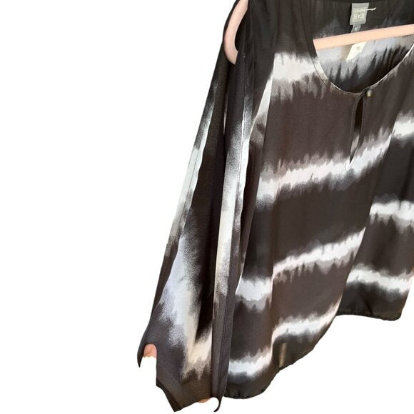 Blusa transparente Converse One Star para mujer, talla M, negro, tie Dye, rayas, punk grunge