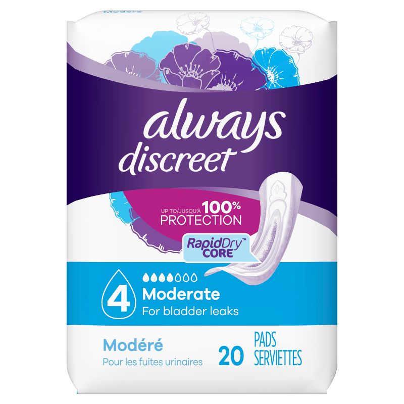 Toalla Sanitaria de incontinencia siempre discreta e incontinencia posparto para mujeres - Absorción moderada - Talla 4