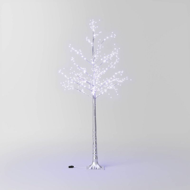 72" LED Silver Twig Tree Christmas Novelty Sculpture Light Pure White - Wondershop™