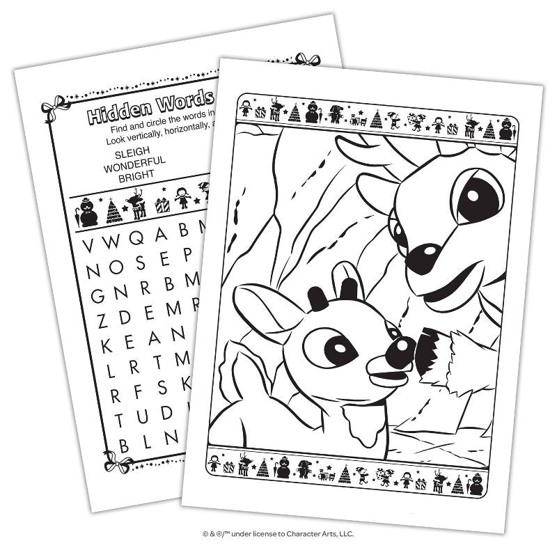 Libro para colorear de Rudolph con lápices de colores