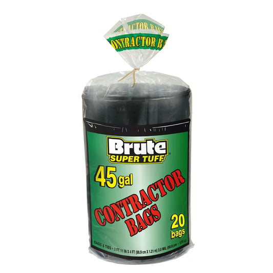 Bolsas de basura para contratistas Brute Super Tuff, 45 galones, 20 bolsas