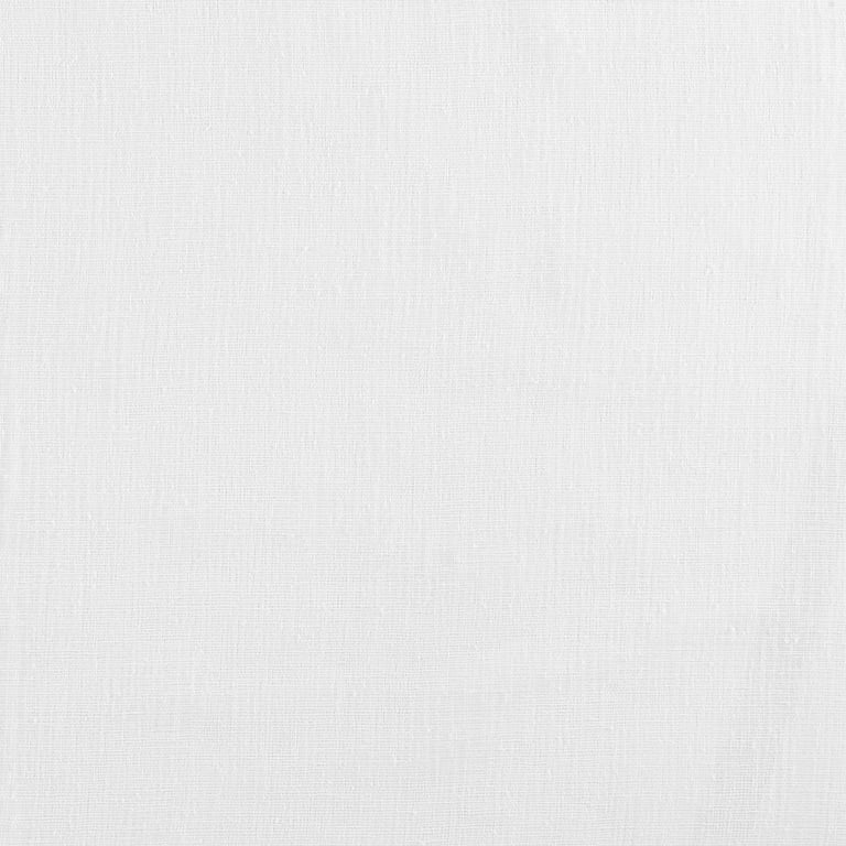 Cortinas exclusivas para el hogar, par de paneles de cortinas de bolsillo Jacquard Sheer Rod con aspecto de lino con textura belga, 50x108, blanco de invierno
