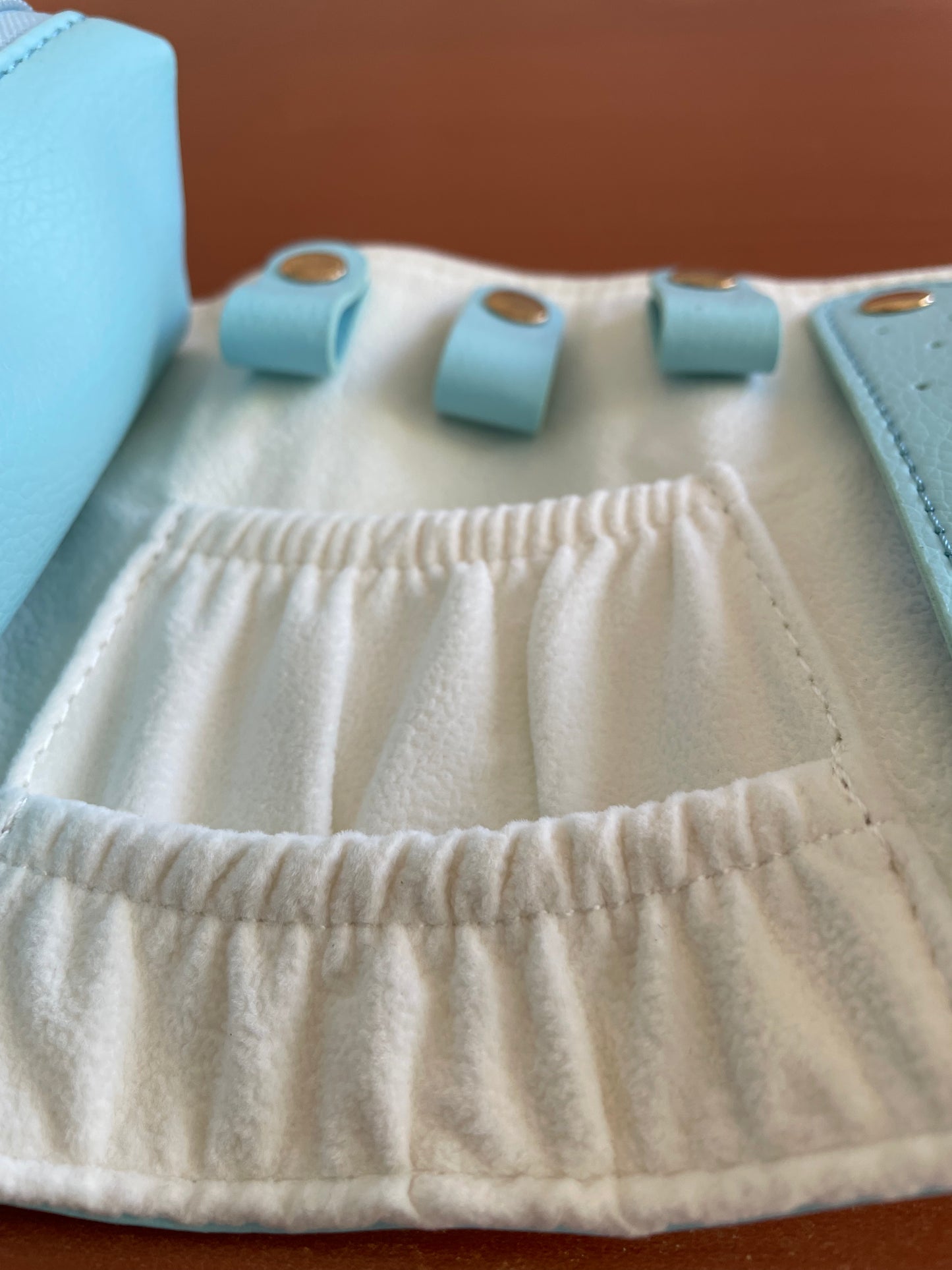 Joyero en Rollo - joyería portátil, lápiz labial/caja de almacenamiento de joyas diarias- celeste