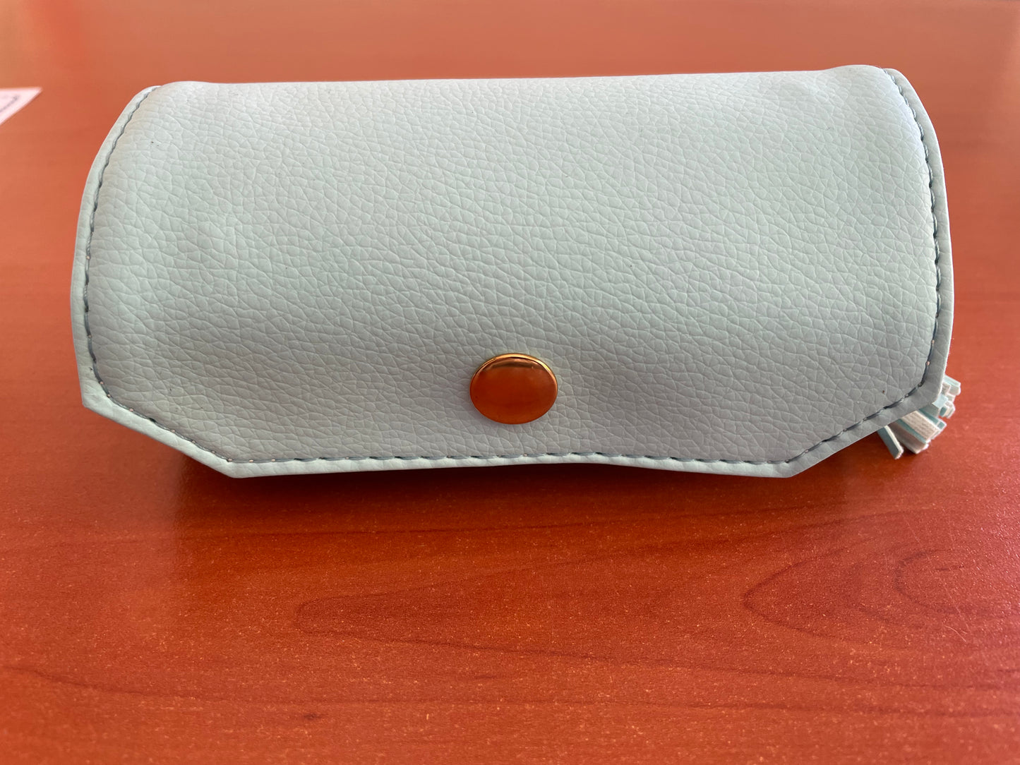 Joyero en Rollo - joyería portátil, lápiz labial/caja de almacenamiento de joyas diarias- celeste