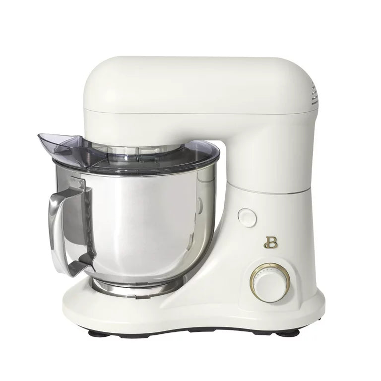 Hermoso mezclador de soporte de 5.3 Qt, ligero y potente con cabeza inclinable, glaseado blanco de Drew Barrymore