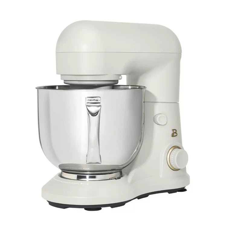 Hermoso mezclador de soporte de 5.3 Qt, ligero y potente con cabeza inclinable, glaseado blanco de Drew Barrymore