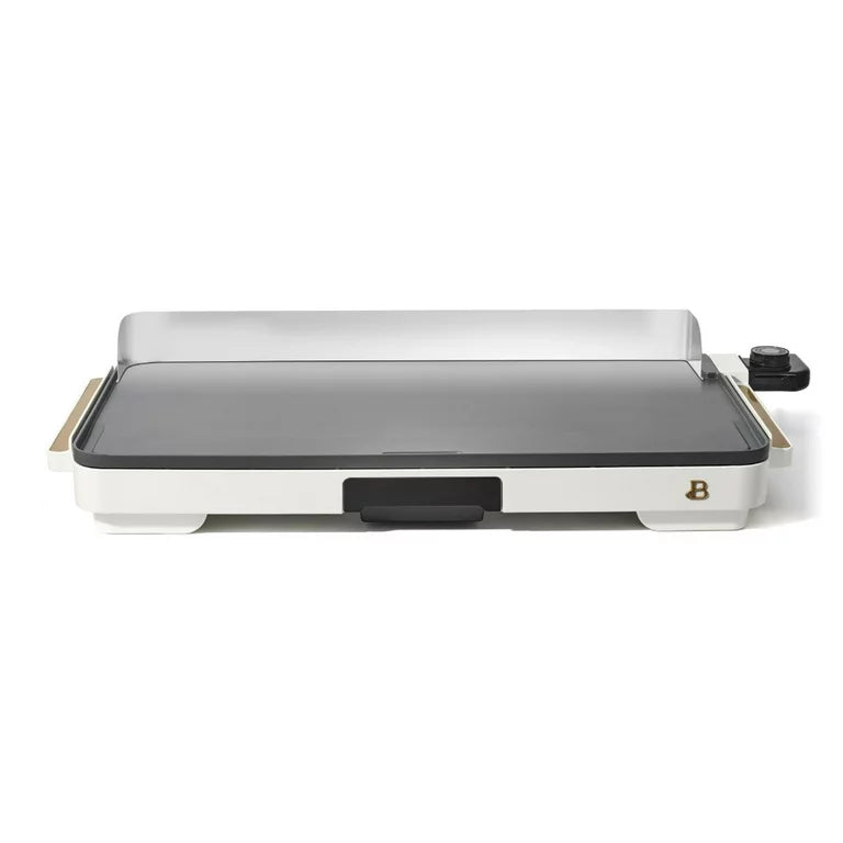 Hermosa plancha eléctrica XL de 12" x 22" - Antiadherente, glaseado blanco de Drew Barrymore