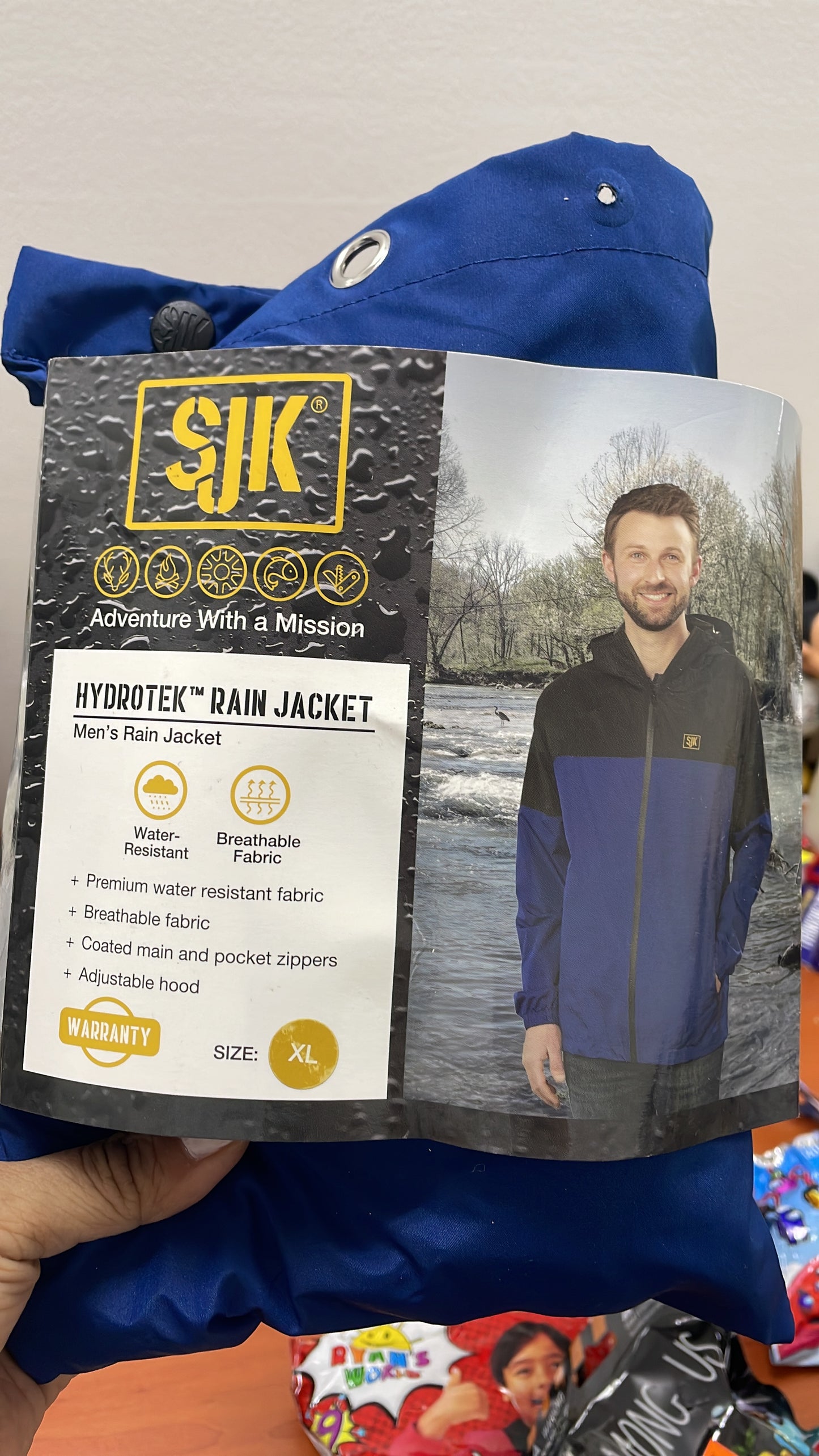 Chaqueta de lluvia azul SJK Hydrotek XL Estate para hombre