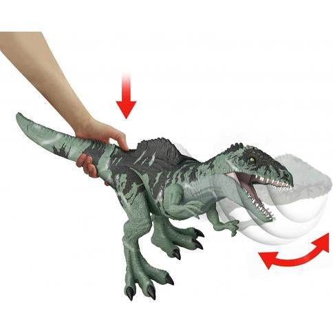 Jurassic World Dominion Strike N Roar Giganotosaurus Dinosaurio Figura de acción de juguete con movimiento y sonidos llamativos