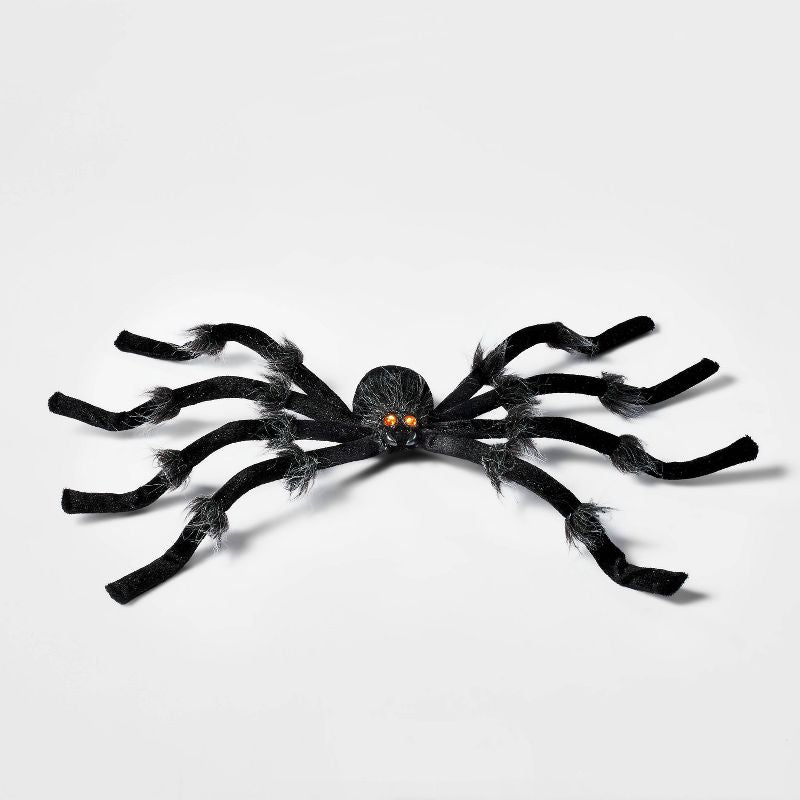 Objeto decorativo de Halloween negro con araña de felpa de 20" - ¡Hyde & EEK! Boutique™