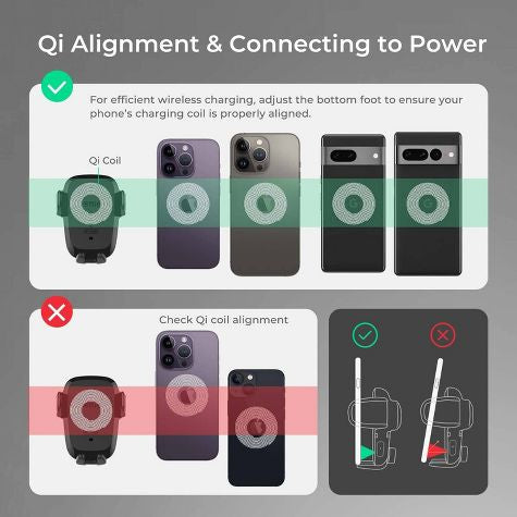 iOttie AutoSense Wireless Dash & Windshield Mount with 10W Qi Wireless Charging Mount - Negro
