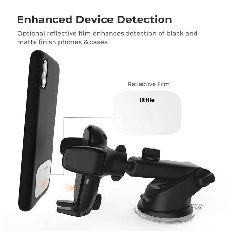 iOttie AutoSense Wireless Dash & Windshield Mount with 10W Qi Wireless Charging Mount - Negro
