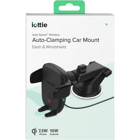 iOttie AutoSense Wireless Dash & Windshield Mount with 10W Qi Wireless Charging Mount - Negro