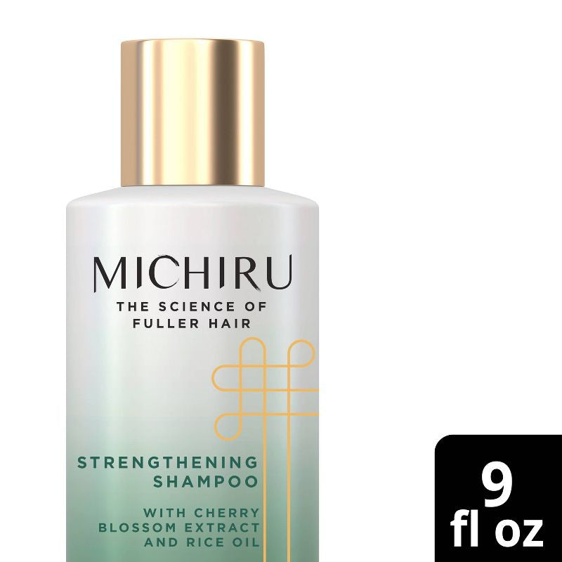 Champú fortalecedor sin sulfato de extracto de flor de cerezo Michiru y aceite de arroz - 9 fl oz