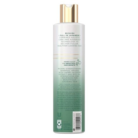 Champú fortalecedor sin sulfato de extracto de flor de cerezo Michiru y aceite de arroz - 9 fl oz