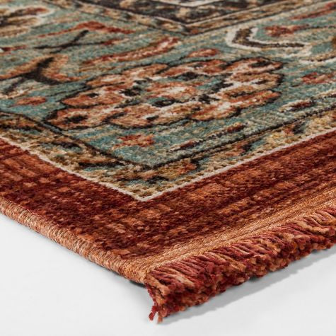 Alfombra - Floral Woven Rug Rust/Green - Threshold™