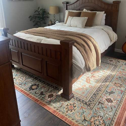 Alfombra - Floral Woven Rug Rust/Green - Threshold™