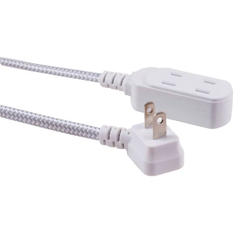 Cable de extensión polarizado Cordinate 8' 3 Outlet Gris/Blanco